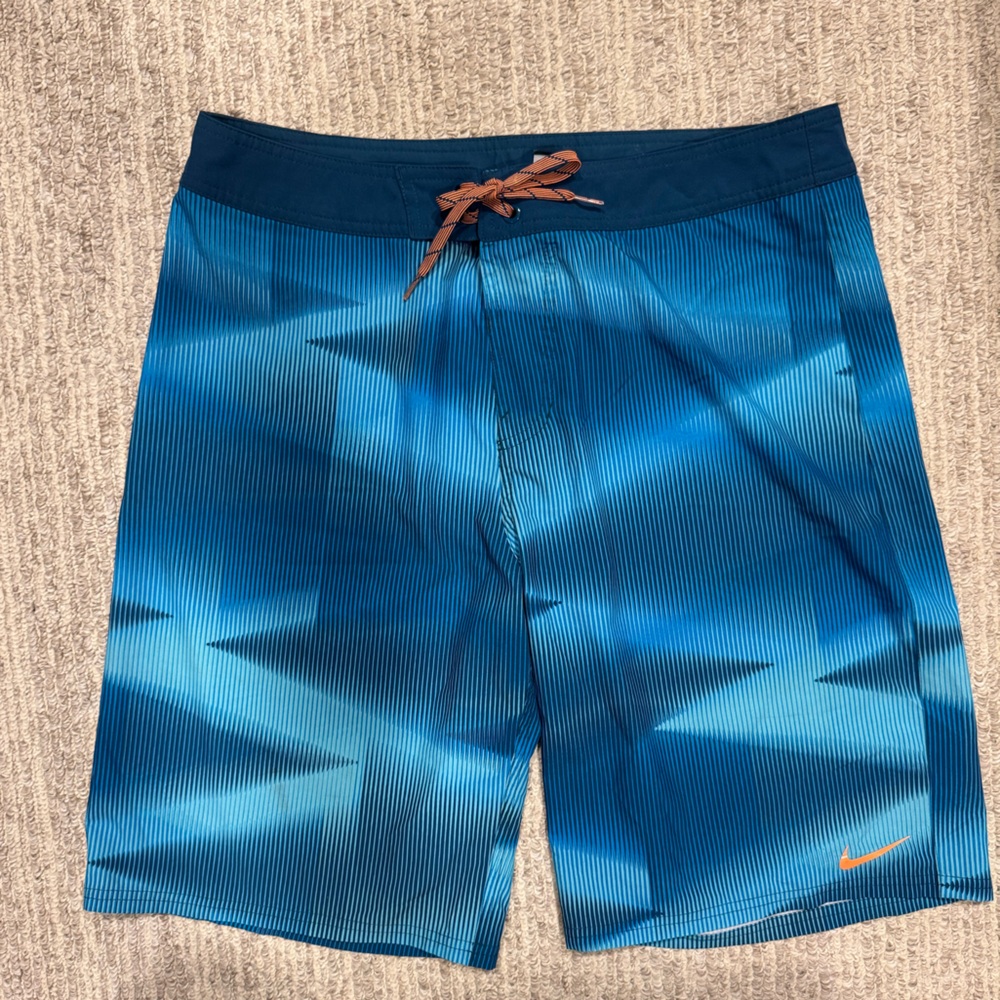 Nike Men's Striped Blue Board Shorts